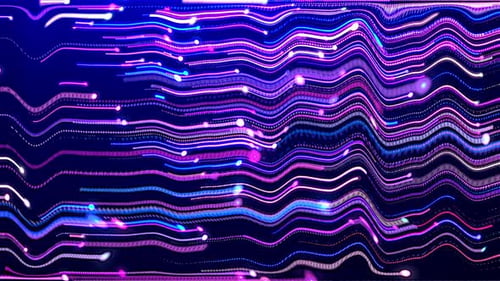 Abstract Glowing Wavy Lines Particle Stream Digital Background