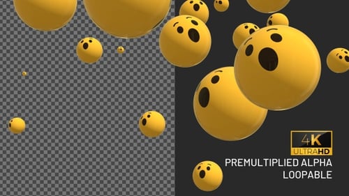 3D Surprised Emoji Pop Up Animated Background