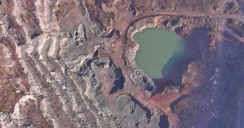 The Natural Stone Quarry Rocks in the Slices of Mountain