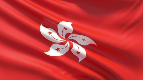 Realistic Waving Hong Kong Flag Animation