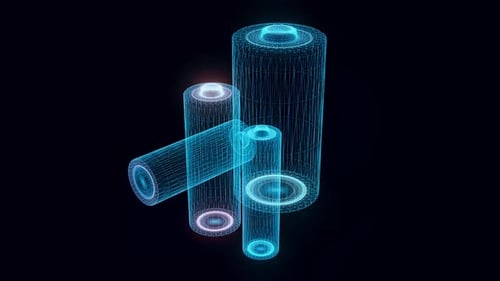Battery Hologram Rotating 4k