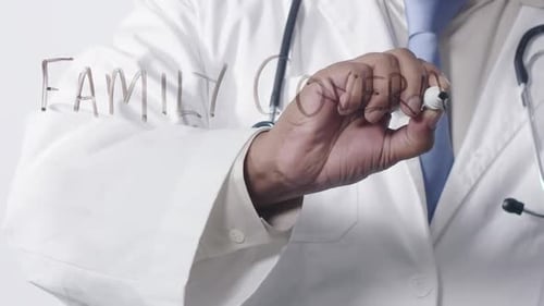 Doctor Writes Family Coverage Concept