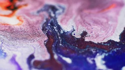 Ink Floating Sparkling Color Mix Pink Blue Orange