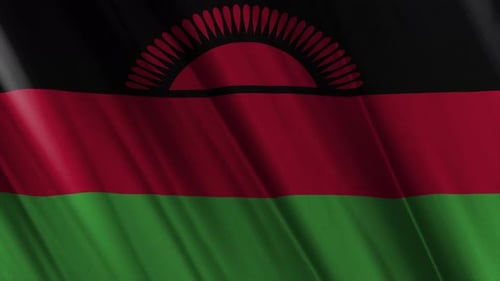 Realistic Waving Flag of Malawi Loop Animation