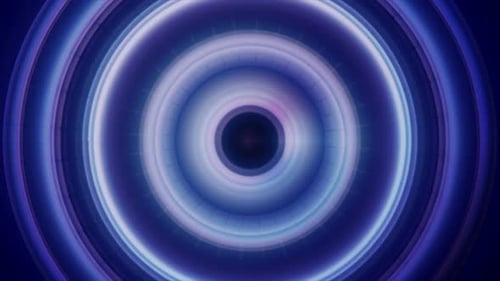 Futuristic Glowing Concentric Rings Abstract Background Animation