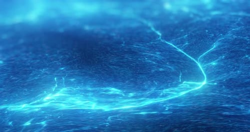 Partícula abstrata azul flutuante com pouca profundidade de campo