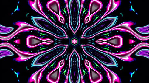 Neon Abstract Fluid Morphing Kaleidoscope Pattern
