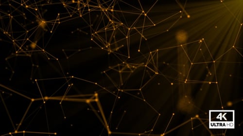 Animated Abstract Golden Plexus Network Motion Background