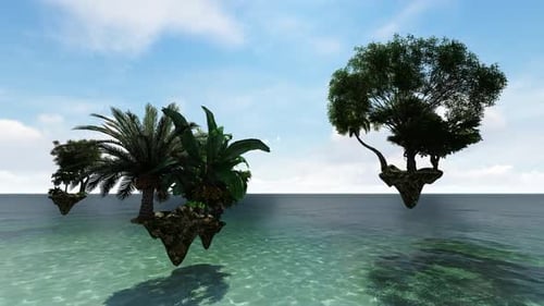 Exotic floating islands above the sea