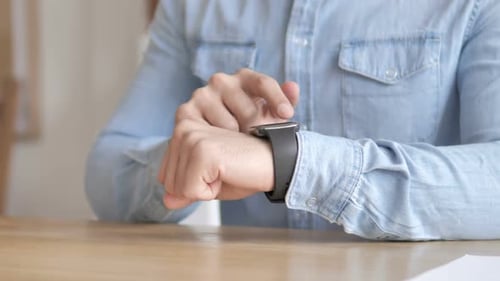 Close Up of Using Smartwatch