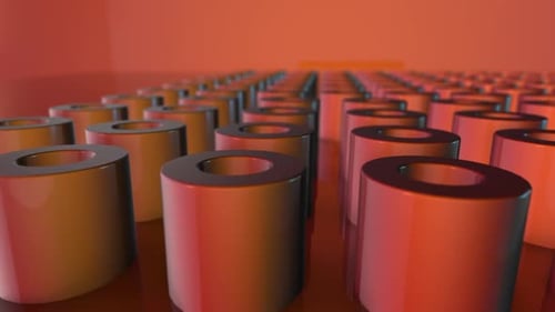 3d orange room shapes background