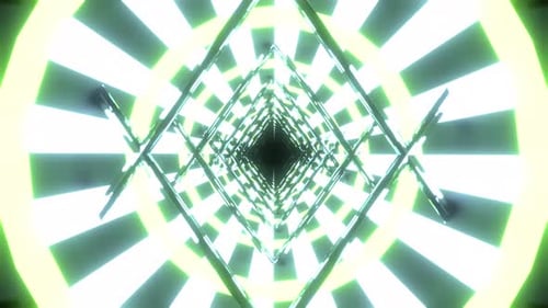 Circle and Square Neon Forms Moving in Seamless Loop