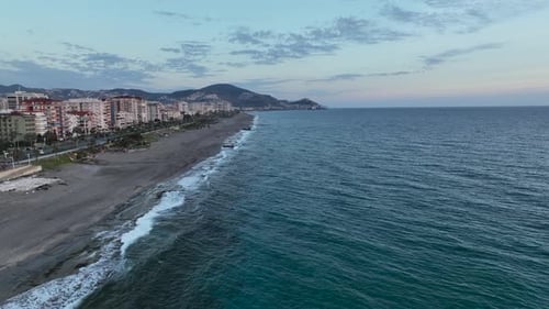 Colorful Panorama sunset over the city