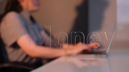 Woman Working in Money Department
