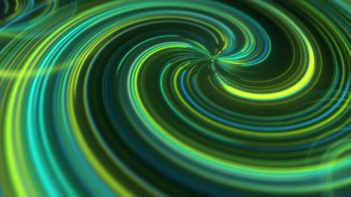 Hypnotic Abstract Green and Blue Light Swirl Background