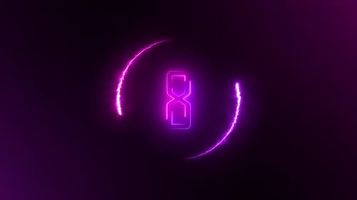 Neon Electric Countdown with Glowing Circle Frame