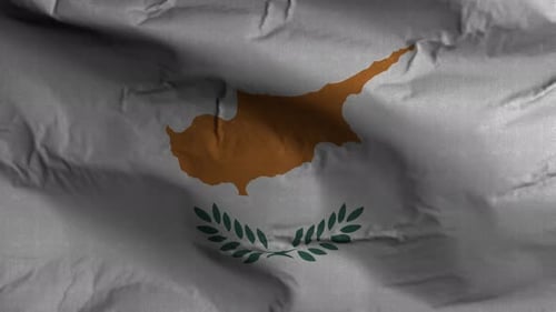 Realistic Waving Flag of Cyprus National Emblem Animation