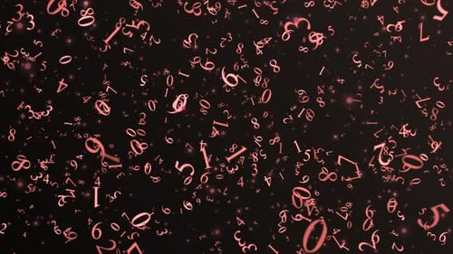 Glowing Abstract Digital Numbers Background Loop