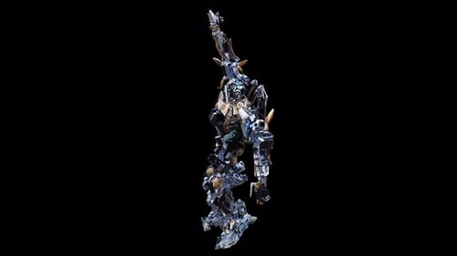 Futuristic 3D Robot Performing Dynamic Mechanical Actions