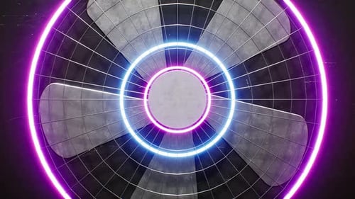 VJ Neon Light Fan Background Loop 4K