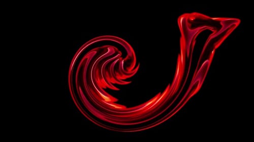Abstract Red Fluid Swirl Seamless Loop Background Animation