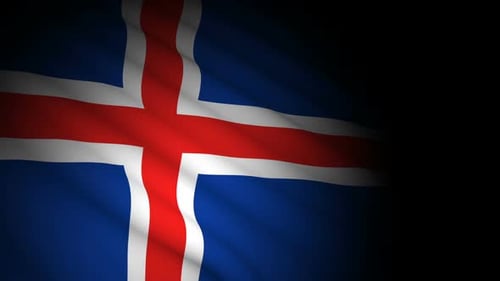 Realistic Waving Iceland Flag Animation