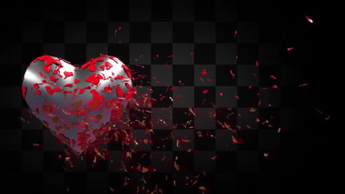 Shattering 3D Heart Reveal Animation