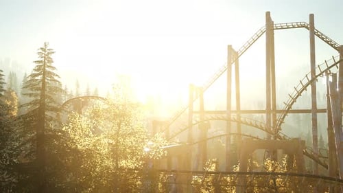 Old Roller Coaster at Sunset