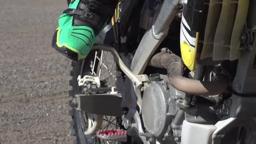 Motocross Bike on Gravelly Surface