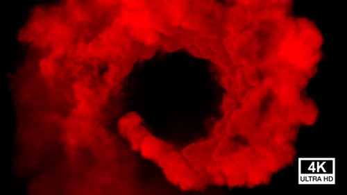 Red Smoke Fluid Swirl Effect Element