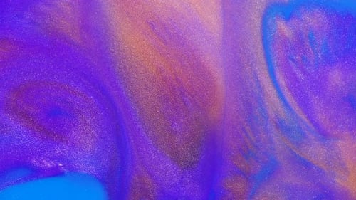 Peinture dorée et bleue