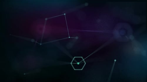 Abstract Network Logo Reveal with Connecting Hexagons and Dots