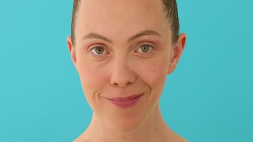 Woman Eats Food With a Spoon, Close Up