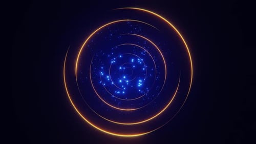 Rotation Glowing Dots and Lines 3d Animation Background Loop