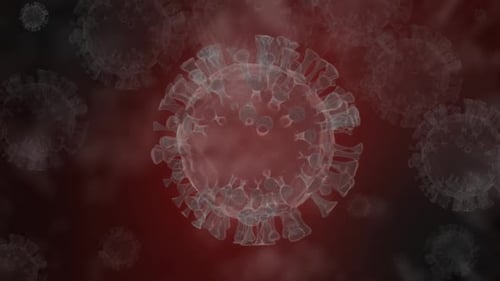 Animated Microscopic Virus Cells Medical Science Background Loop