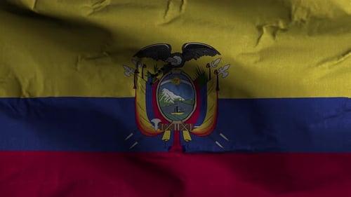 Realistic Waving Fabric Animation of Ecuador National Flag