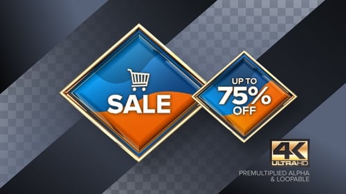 Golden Diamond Sale Discount Tag Animation