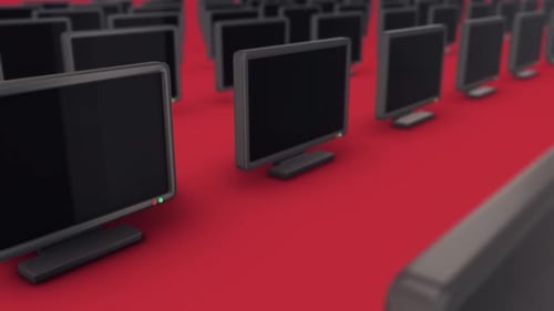 Bunch Of Led Tvs In A Row 4k