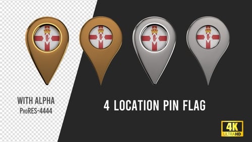 3D Animated Location Pin Flag Loop Pack