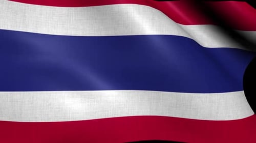 Waving Flag of Thailand Animated Loop