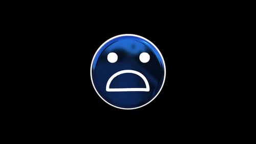Animated 3D Blue Sad Face Emoji Icon