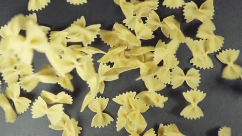 Farfalle Pasta Falling in Slow Motion