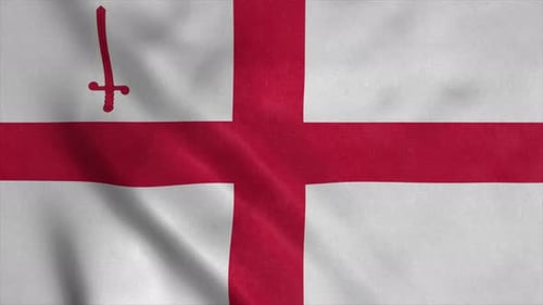 City of London Flag Waving Background Animation