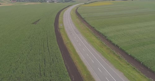 Aerial view of agricultural lands