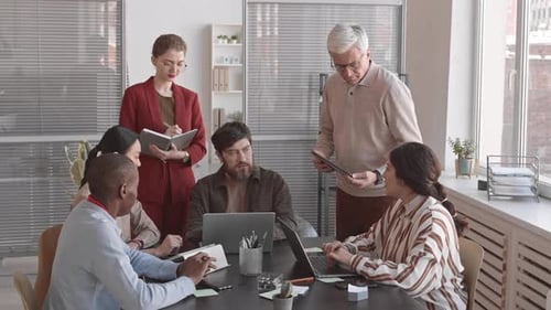 Busy Diverse Office Workers