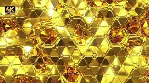 Abstract Gold Geometric Pattern Seamless Loop Background