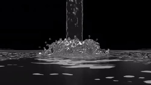 Realistic Pouring Water Splash and Ripple with Alpha Channel