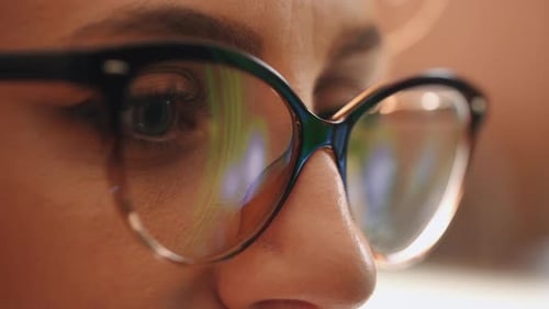 Close up Focused programmer woman