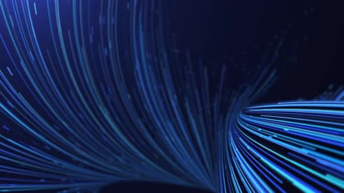 Hintergrund der abstrakten digitalen Glasfaserlinien mit beweglichen Punkten