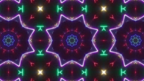 Multi Colored Light Beam Kaleidoscope Vj Background Loop 4K 08